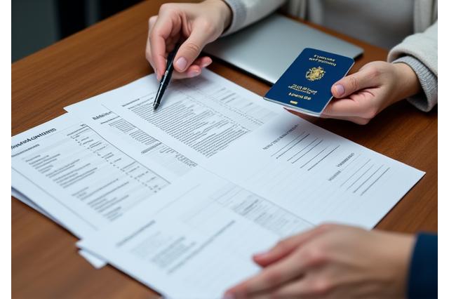 Main tenant un passeport français et des documents administratifs, symbolisant l'aide à l'intégration et la navigation dans les démarches.