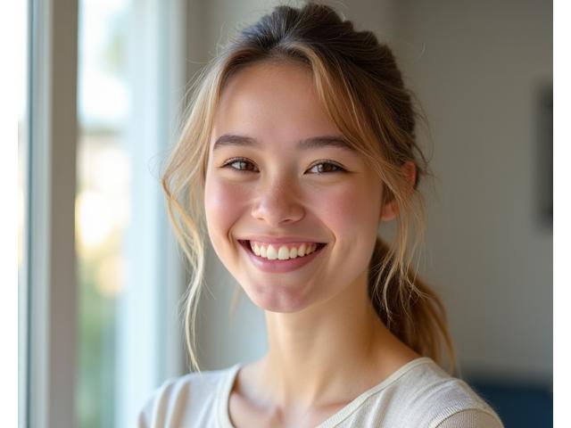 Portrait souriant de Sophie Martin, originaire du Canada